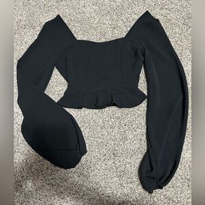 black off the shoulder crop top